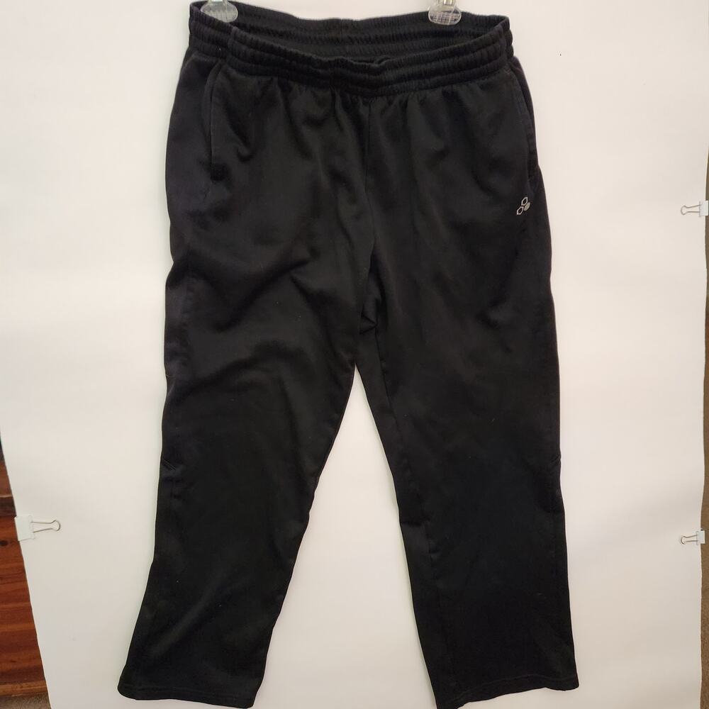 Tek Gear Black jogging pants men size large Straight Open Leg Elastic Waist